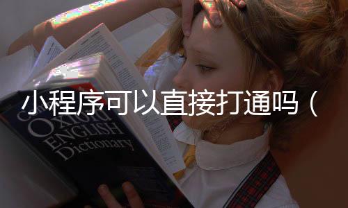 小程序可以直接打通吗(小程序可以直接申请吗)