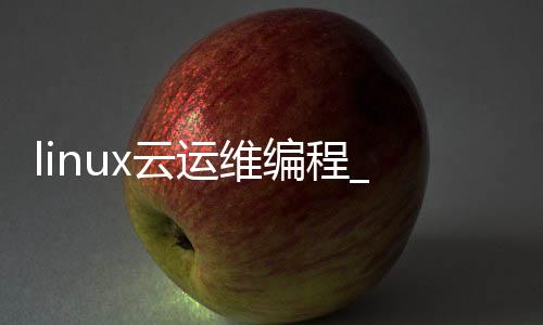 linux云运维编程_(linux云计算运维工程师前景)